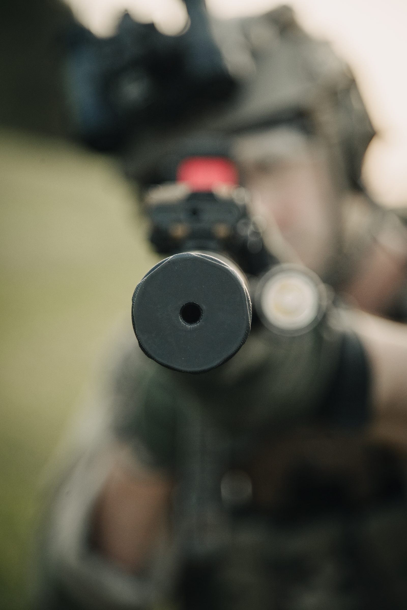 Down-barrel view of Veil suppressor muzzle